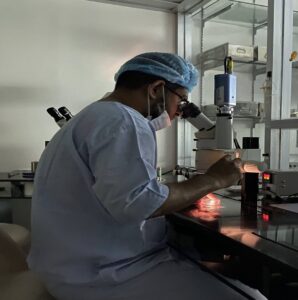 Dr. Mustaque Ahmed in a Lab